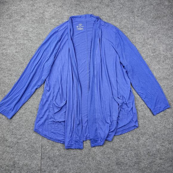 T by Talbots Cardigan Womens 2X Blue Open Front UPF 50+ Bamboo Outdoors Minimal - Picture 1 of 4